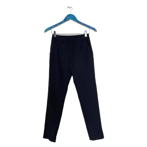 LULULEMON Black Drawstring Slim Fit Athleisure Pants Size 4 - Picture 1 of 7